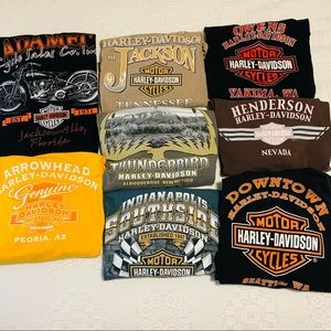 Lot 8 Harley Davidson T-Shirts XL Short Sleeve Crew Biker Tees